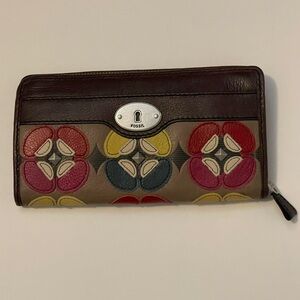 Fossil Clutch-Wallet, NWT, Brown, multi-color